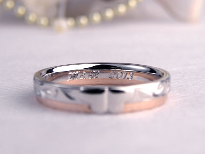 結婚指輪内側の彫刻