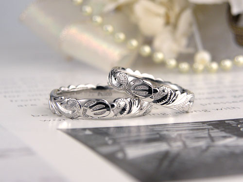 立体カメのハワイアン結婚指輪