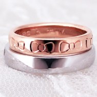 リボン彫刻の結婚指輪
