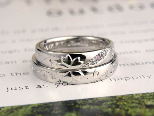 桜吹雪の結婚指輪